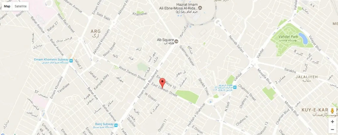 موقعیت هتل آپارتمان هیراد مشهد روی نقشه