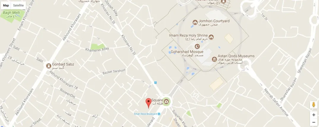 موقعیت هتل آپارتمان تمدن مشهد روی نقشه