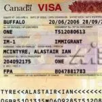 نمونه ویزا یک بار ورود کانادا