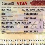 نمونه ویزا یک بار ورود کانادا