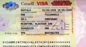 نمونه ویزا یک بار ورود کانادا